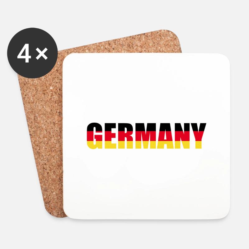 Germany Schriftzug in den Nationalfarben - Untersetzer (4er-Set) - Weiß