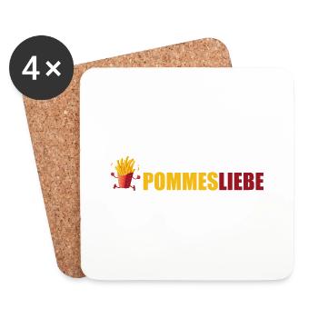pommes liebe - Untersetzer (4er-Set) - Weiß - Vorne