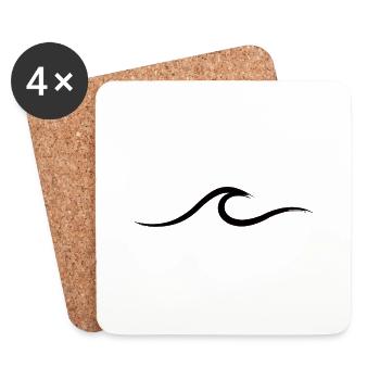 Vague vague Surf Eau Rat Surfer - Dessous de verre (lot de 4) - blanc - Devant