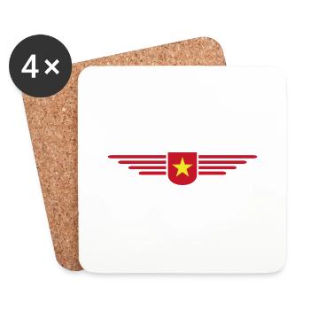 Vietnam Fan, Outfit T Shirt Design - Coasters (set of 4) - white - Front