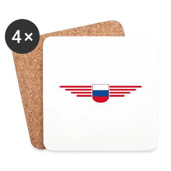 Russia T-Shirt – Pride and Tradition - Coasters (set of 4) - white - Front