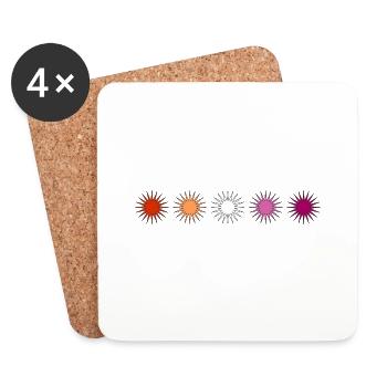 Fierté lesbienne subtile - Dessous de verre (lot de 4) - blanc - Devant