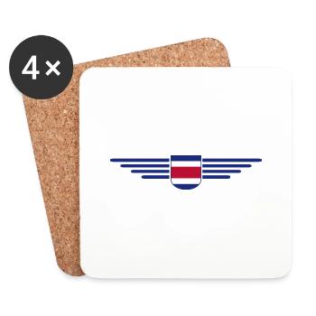Costa Rica T-Shirt – Pura Vida Style - Coasters (set of 4) - white - Front