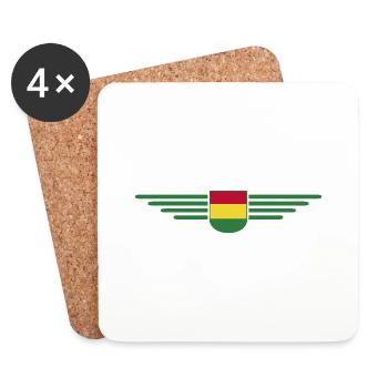 J’aime la Bolivie, T-shirt design de style élégance - Dessous de verre (lot de 4) - blanc - Devant
