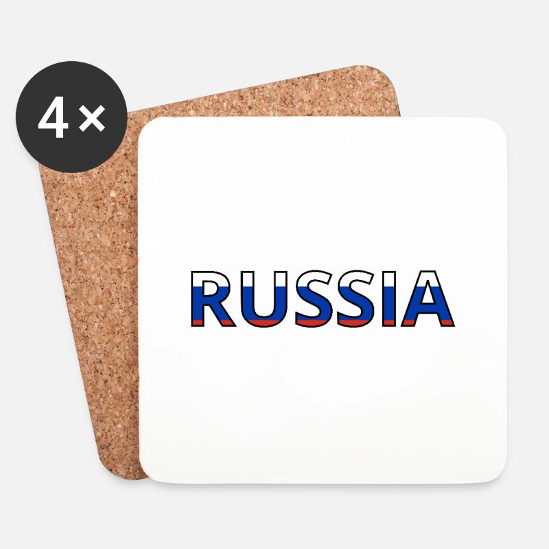 Russland Flagge - Untersetzer (4er-Set) - Weiß