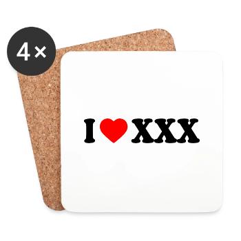 I love xxx - Untersetzer (4er-Set) - Weiß - Vorne