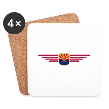 Arizona Fan T-Shirt – Wüstenstyle - Untersetzer (4er-Set) - Weiß - Vorne