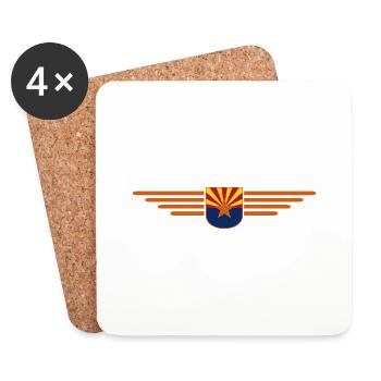 Arizona Fan T-Shirt – Wüstenstyle - Untersetzer (4er-Set) - Weiß - Vorne