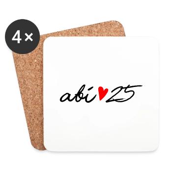 Abi 25 - Untersetzer (4er-Set) - Weiß - Vorne