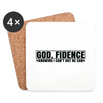 God fidence knowing i can t but he can - Coasters (set of 4) - white - Front