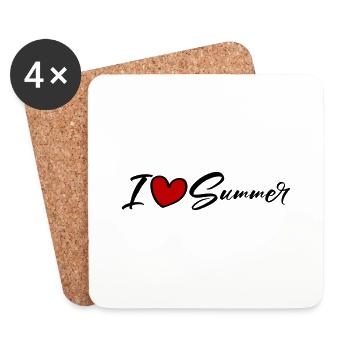 I love summer - Coasters (set of 4) - white - Front