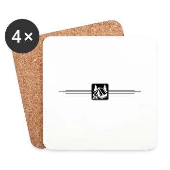 Camping Symbol Zelt - Untersetzer (4er-Set) - Weiß - Vorne