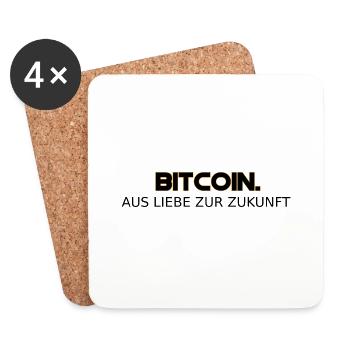 Bitcoin Shirt für Zukunftsdenker - Untersetzer (4er-Set) - Weiß - Vorne