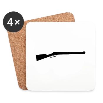 lever action rifle western - Coasters (set of 4) - white - Front
