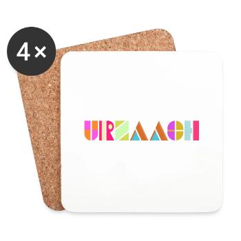 urzaach - lustlos, gelangweilt - Untersetzer (4er-Set) - Weiß - Vorne
