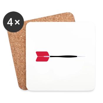 Dart-Pfeil - Untersetzer (4er-Set) - Weiß - Vorne