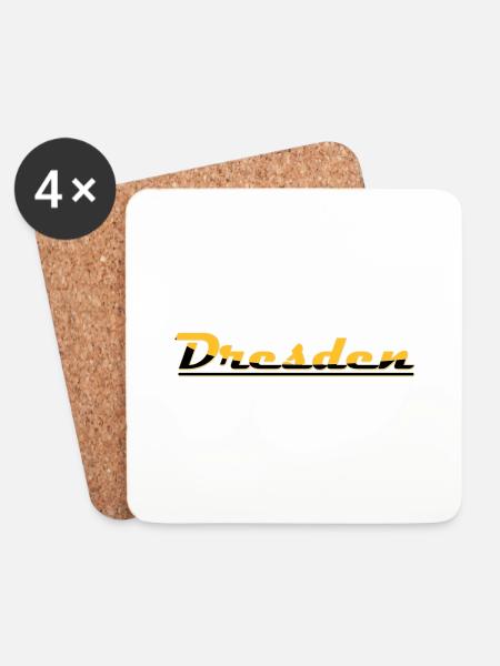 Schriftzug Dresden - Untersetzer (4er-Set) - Weiß