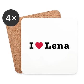 I Love Lena 1 - Untersetzer (4er-Set) - Weiß - Vorne