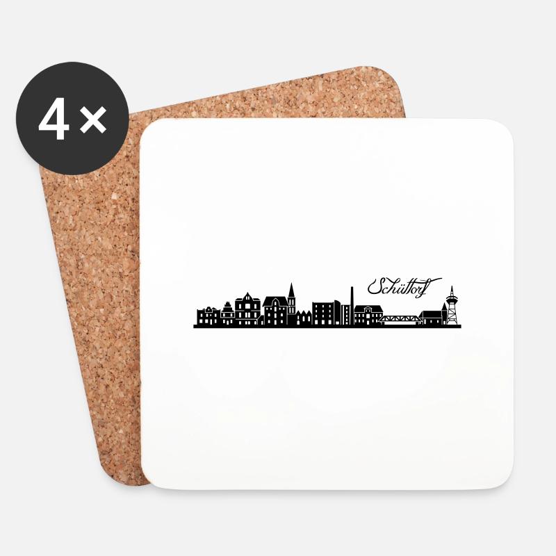 Schüttorfer Skyline - Untersetzer (4er-Set) - Weiß
