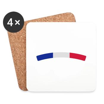 France - Dessous de verre (lot de 4) - blanc - Devant