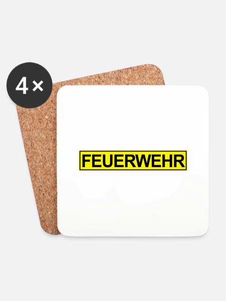 Feuerwehr Neon klein - Untersetzer (4er-Set) - Weiß