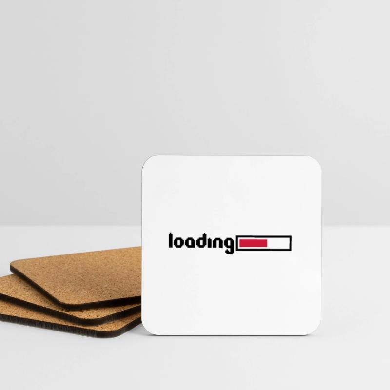 loading 8 bit pixel retro old games computer load Coasters (set of 4)