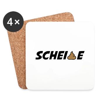 scheisse - Untersetzer (4er-Set) - Weiß - Vorne