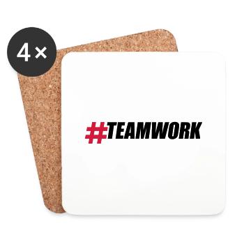 Hashtag Teamwork Logo Design Crew Friends Group B - Coasters (set of 4) - white - Front