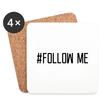 Suivez-moi hashtag - Dessous de verre (lot de 4) - blanc - Devant