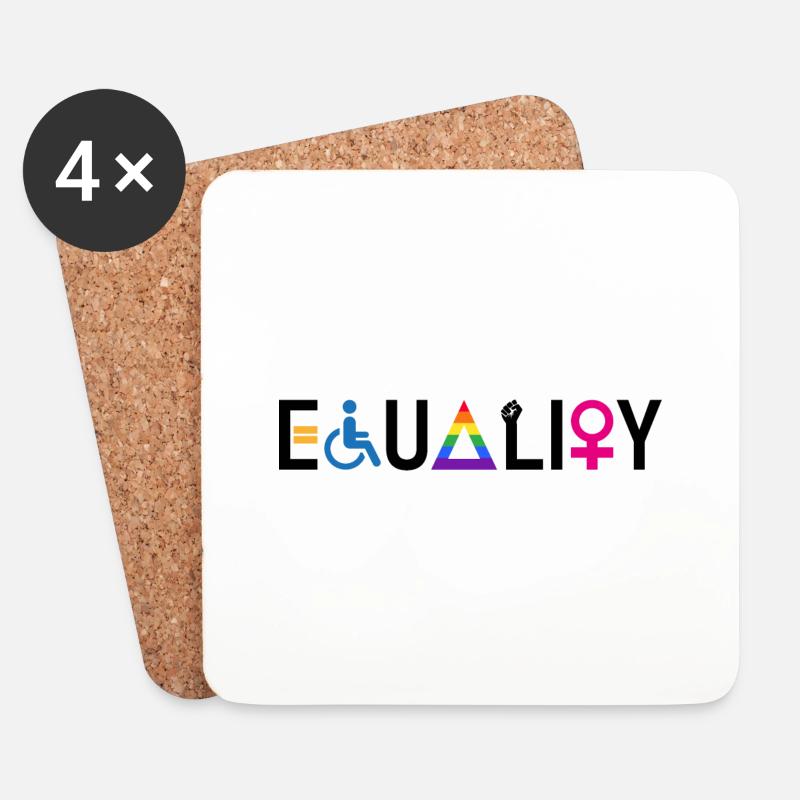 Equality LGBT Rechte Spruch Geschenk Pride - Untersetzer (4er-Set) - Weiß