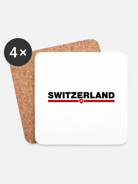 Switzerland - Coasters (set of 4) - white