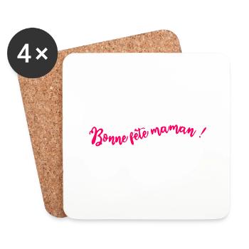 BONNE FÊTE MAMAN. MAMAN. FÊTE DES MÈRES. JE T'AIME - Dessous de verre (lot de 4) - blanc - Devant