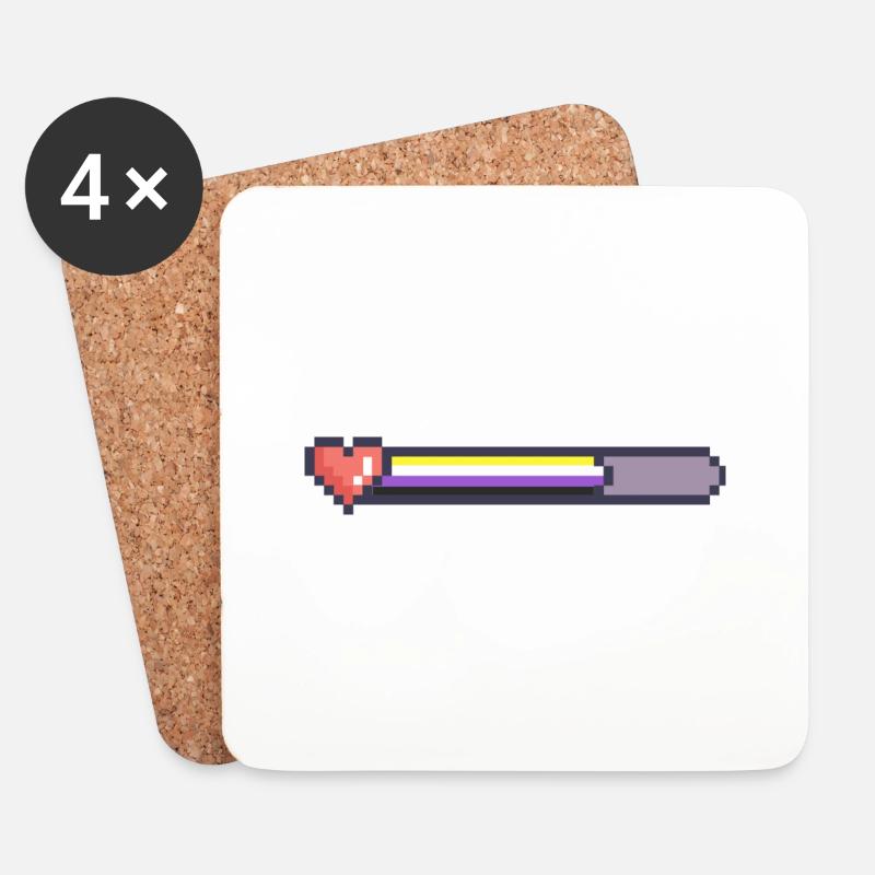 Non binary ladebalken - Untersetzer (4er-Set) - Weiß