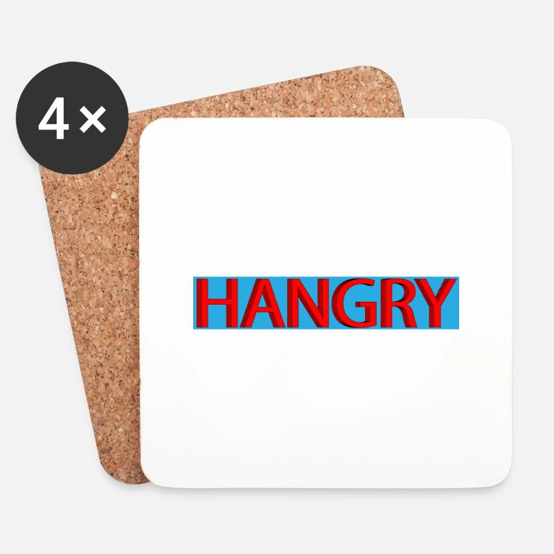 Hangry - Untersetzer (4er-Set) - Weiß