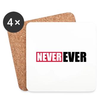 Balken Never Ever - Untersetzer (4er-Set) - Weiß - Vorne