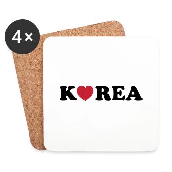 Korea Love Heart - Coasters (set of 4) - white - Front