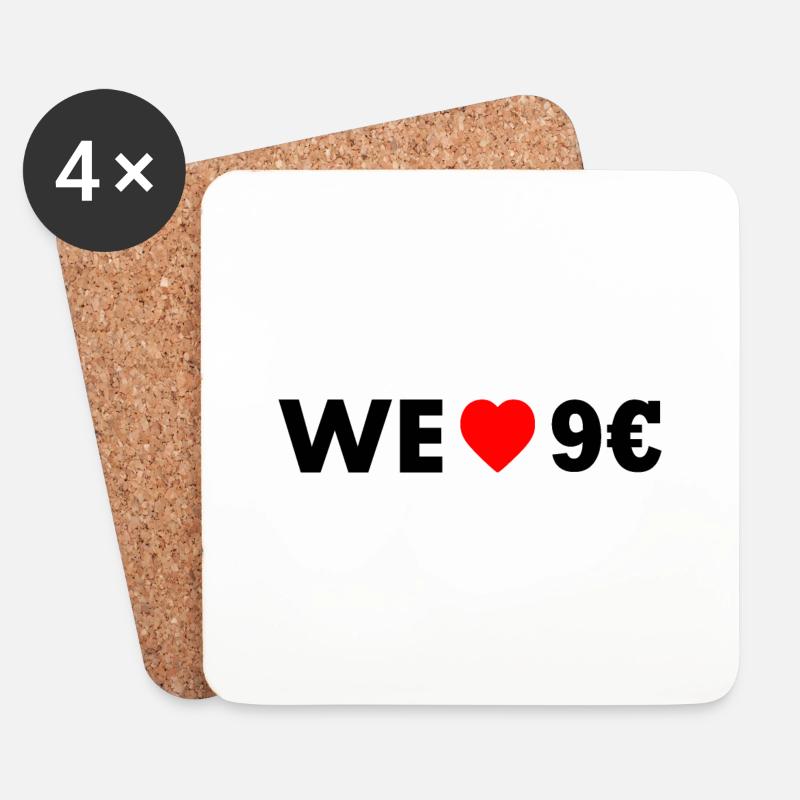 9 euro ticket - Untersetzer (4er-Set) - Weiß