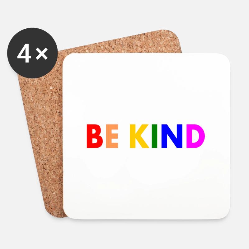 Be kind - Untersetzer (4er-Set) - Weiß