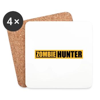 zombie hunter Halloween Quote - Coasters (set of 4) - white - Front