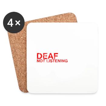 Deafinitely Not Listening 3 - Untersetzer (4er-Set) - Weiß - Vorne