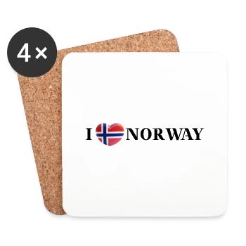 I LOVE NORWAY Geschenkidee Norwegen - Untersetzer (4er-Set) - Weiß - Vorne