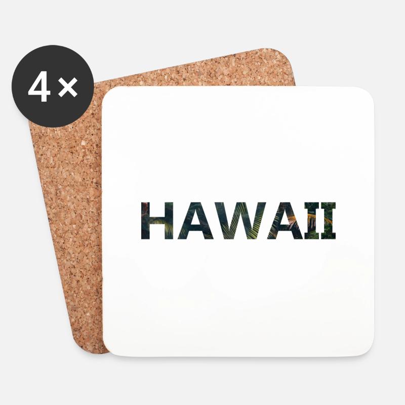 Hawaii - Untersetzer (4er-Set) - Weiß