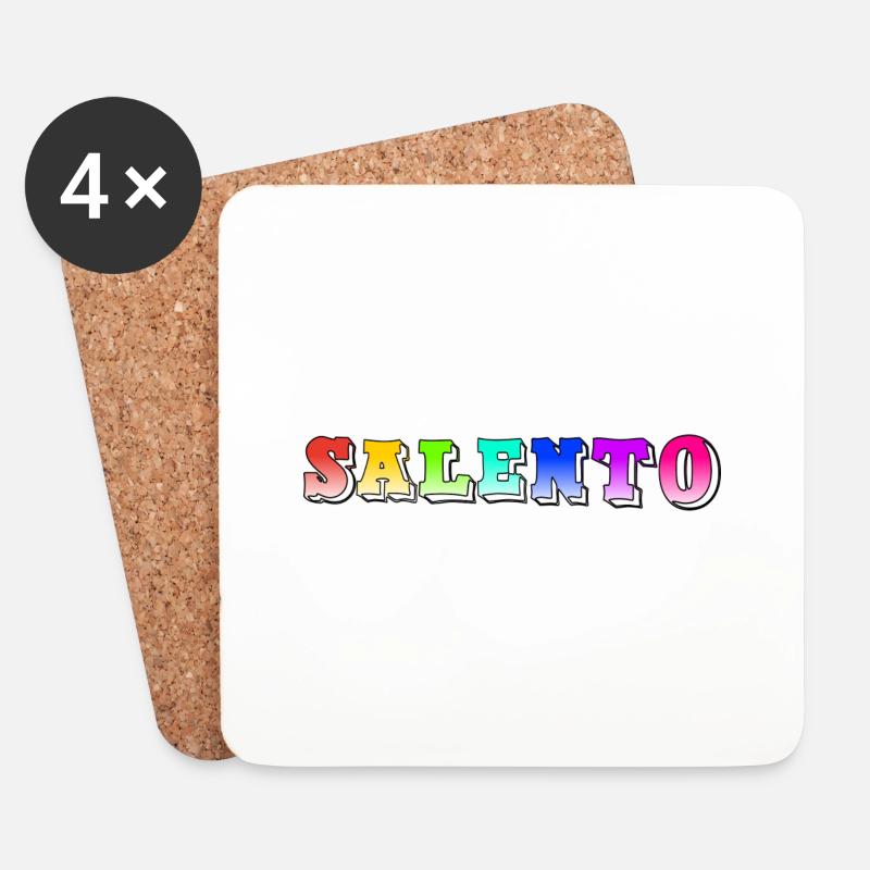 Farbenfroher Salento - Untersetzer (4er-Set) - Weiß