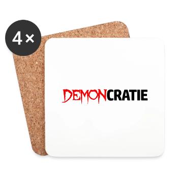DEMONCRATIE - Dessous de verre (lot de 4) - blanc - Devant