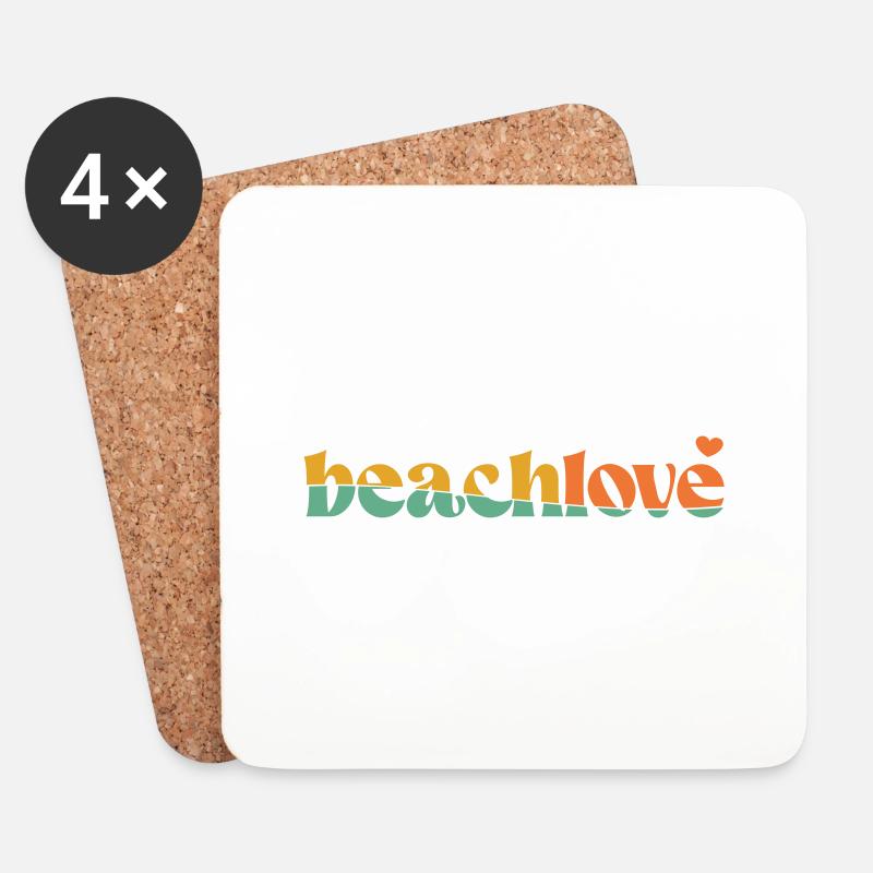 beachlove <3 - Untersetzer (4er-Set) - Weiß