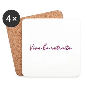 RETRAITE. RETRAITE. RETRAITEE. RETRAITE - Dessous de verre (lot de 4) - blanc - Devant