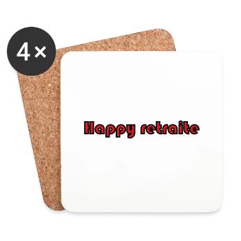 RETRAITE. RETRAITE. RETRAITEE. SENIOR. MAMIE. PAPY - Dessous de verre (lot de 4) - blanc - Devant