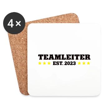 Teamleiter est 2023 Gruppenleiter Teamleitung Team - Untersetzer (4er-Set) - Weiß - Vorne