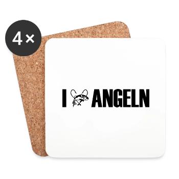 Angeln - Untersetzer (4er-Set) - Weiß - Vorne
