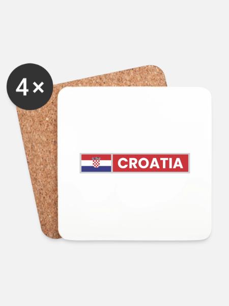 Flagge Kroatiens - Untersetzer (4er-Set) - Weiß